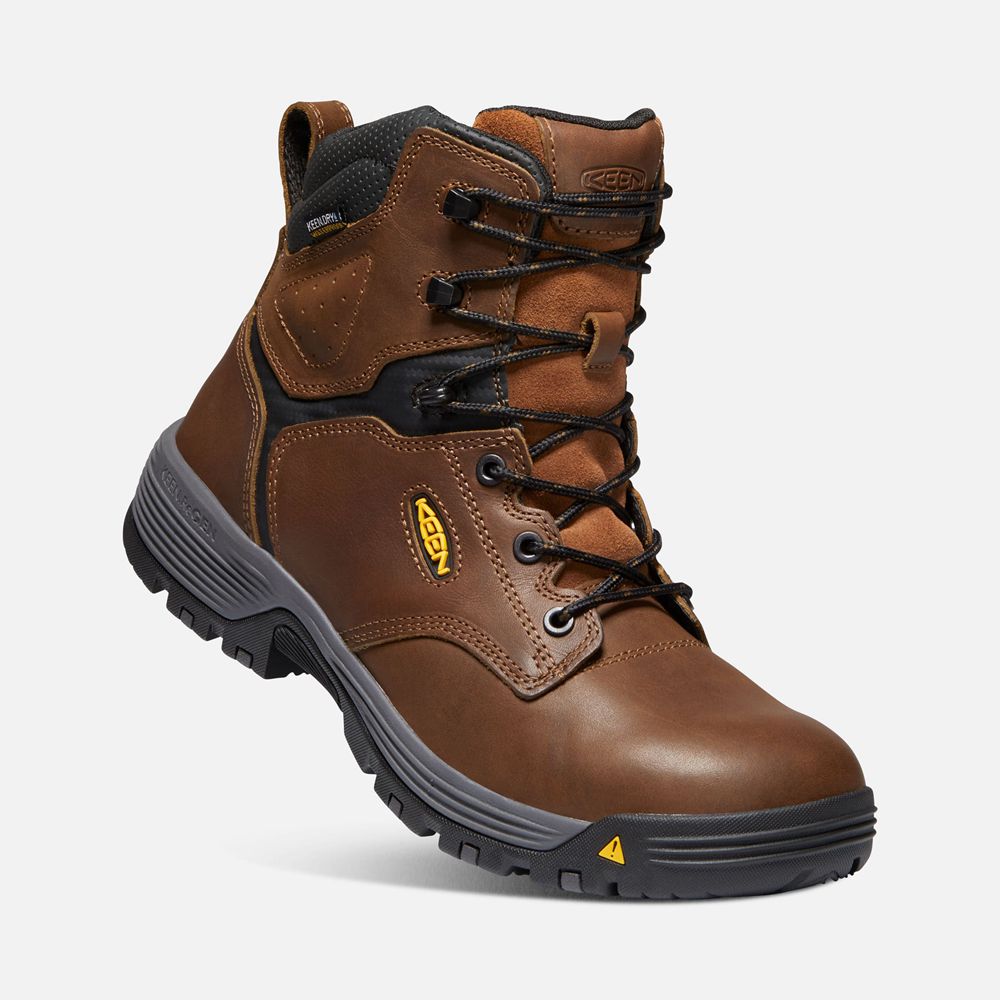 Botas de Trabajo Keen Mexico Marrom - Hombre Chicago 6\" Waterproof (Carbon-Fiber Toe) - RH5864170